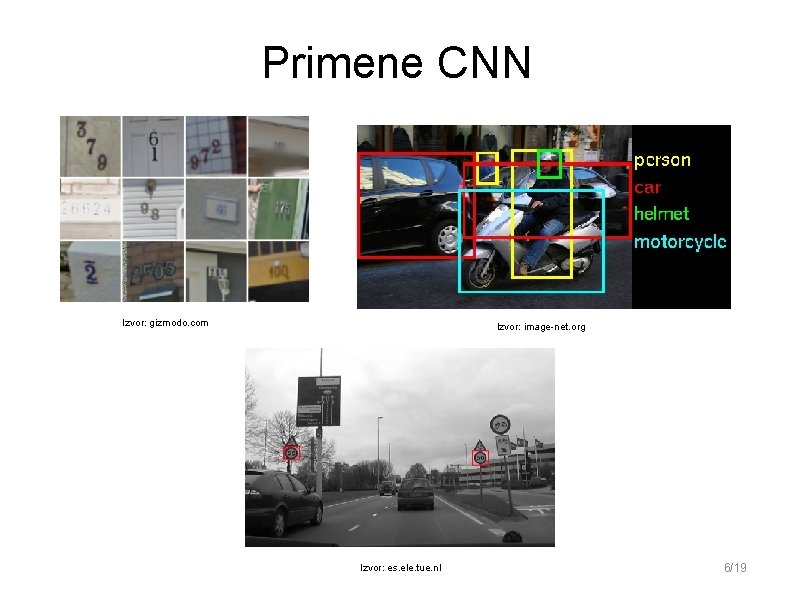 Primene CNN Izvor: gizmodo. com Izvor: image-net. org Izvor: es. ele. tue. nl 6/19 Primene CNN Izvor: gizmodo. com Izvor: image-net. org Izvor: es. ele. tue. nl 6/19
