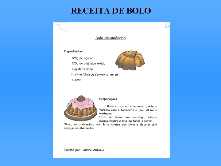 RECEITA DE BOLO 