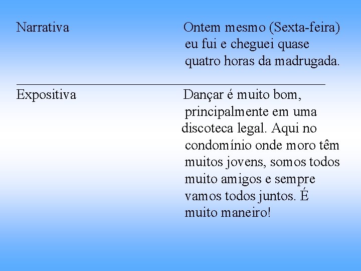 Narrativa Ontem mesmo (Sexta-feira) eu fui e cheguei quase quatro horas da madrugada. ______________________