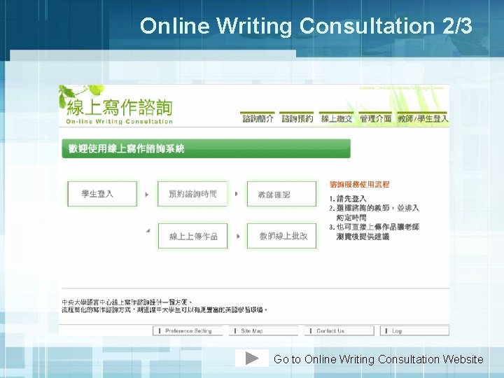 Online Writing Consultation 2/3 Go to Online Writing Consultation Website 