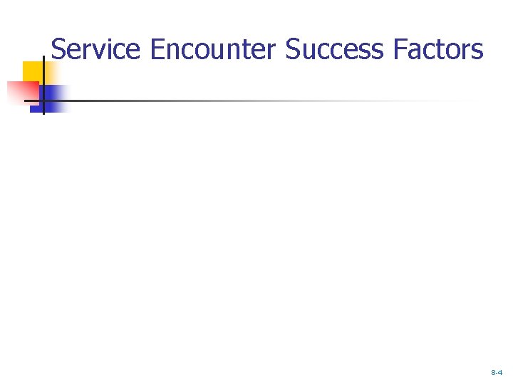 Service Encounter Success Factors 8 -4 