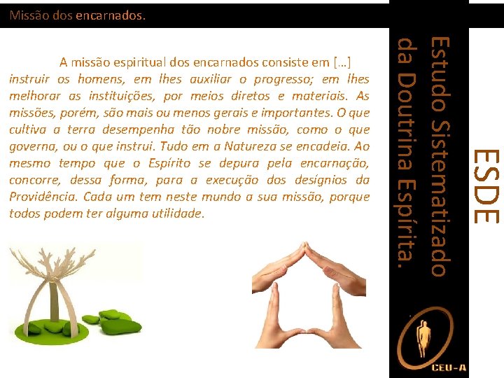 Missão dos encarnados. ESDE Estudo Sistematizado da Doutrina Espírita. A missão espiritual dos encarnados