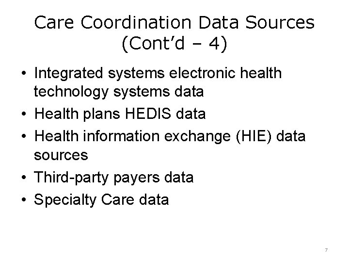 Care Coordination and Interoperable Health IT Systems Unit