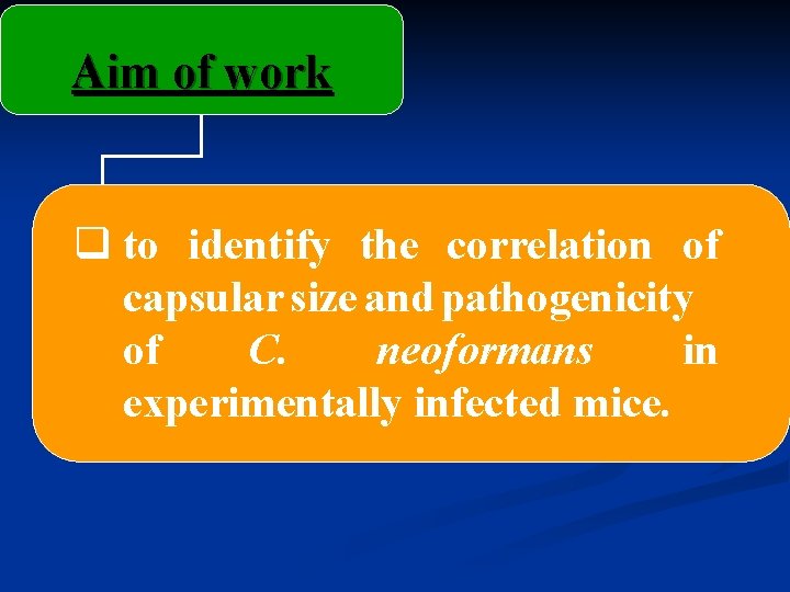 Aim of work q to identify the correlation of capsular size and pathogenicity of