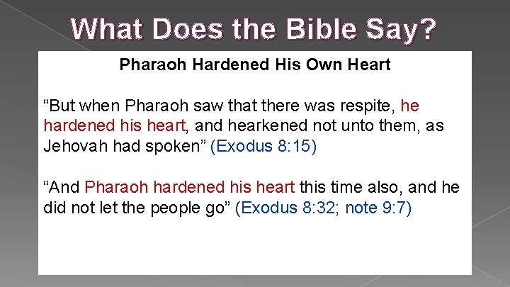 The Hardening Of Pharaohs Heart What Does The