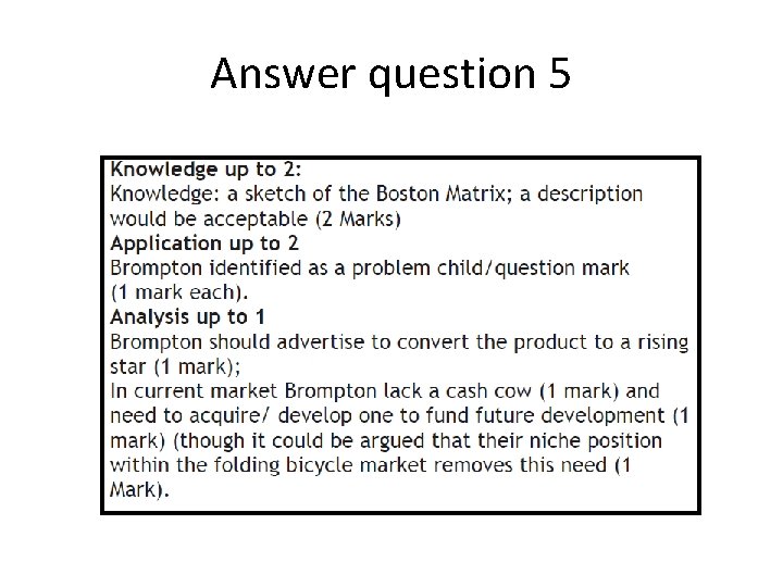Answer question 5 Answer question 5