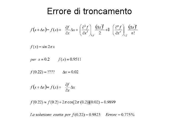 Errore di troncamento 