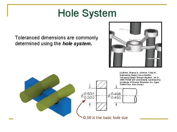 Hole System Toleranced dimensions are commonly determined using the hole system. (Lockhart, Shawna D.