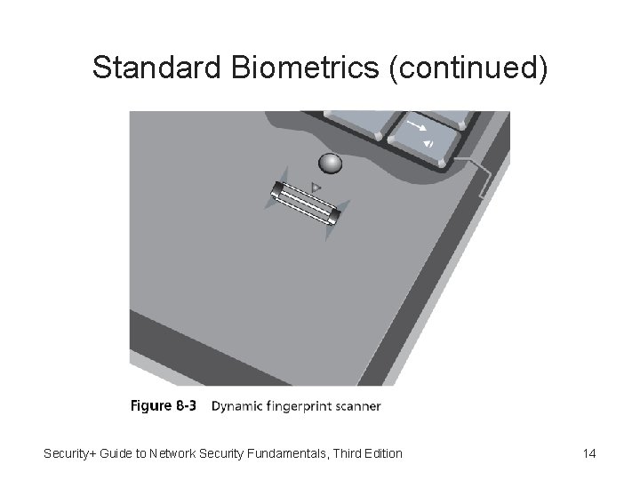 Standard Biometrics (continued) Security+ Guide to Network Security Fundamentals, Third Edition 14 
