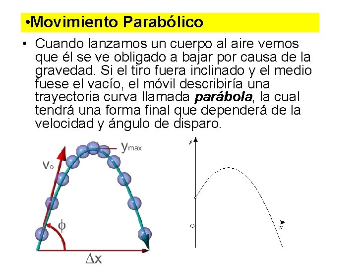 • Movimiento Parabólico • Cuando lanzamos un cuerpo al aire vemos que él • Movimiento Parabólico • Cuando lanzamos un cuerpo al aire vemos que él
