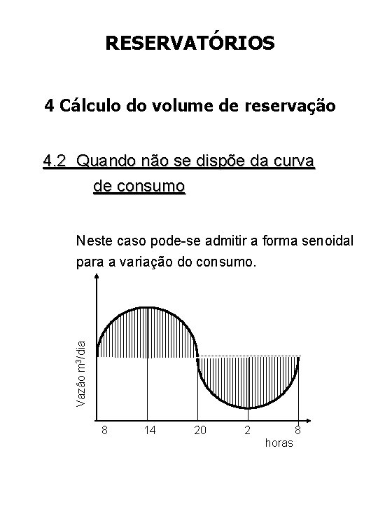 RESERVATÓRIOS 4 Cálculo do volume de reservação 4. 2 Quando não se dispõe da