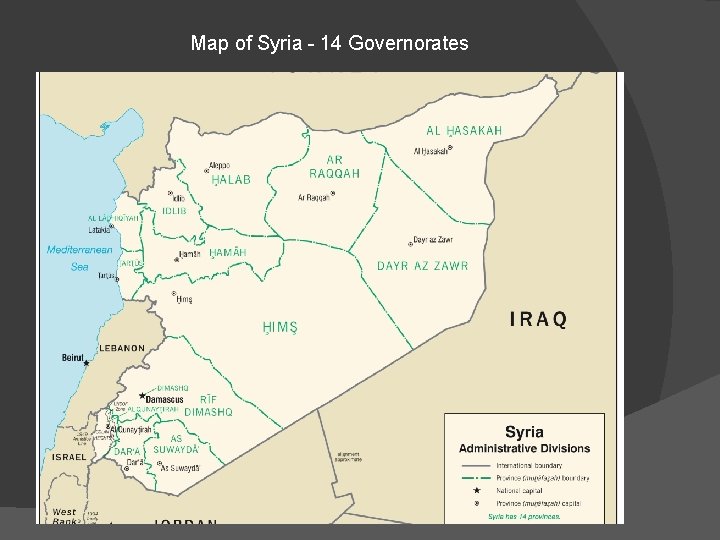 Map of Syria - 14 Governorates 