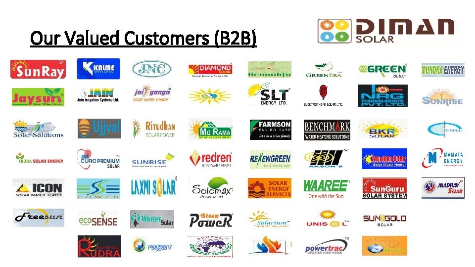 Our Valued Customers (B 2 B) 