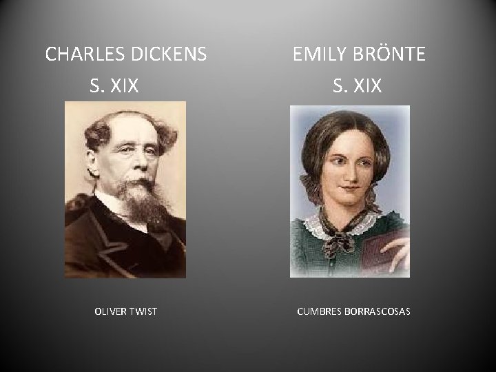 CHARLES DICKENS S. XIX OLIVER TWIST EMILY BRÖNTE S. XIX CUMBRES BORRASCOSAS 