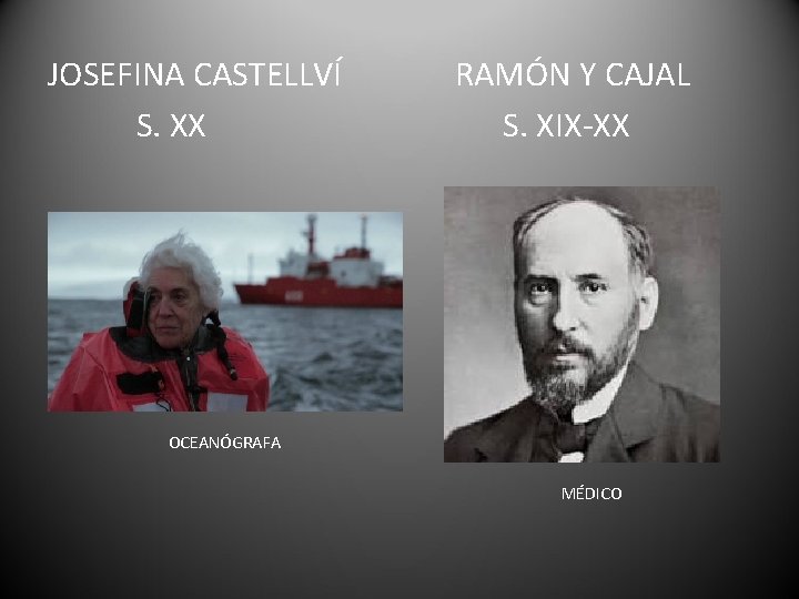 JOSEFINA CASTELLVÍ S. XX RAMÓN Y CAJAL S. XIX-XX OCEANÓGRAFA MÉDICO 