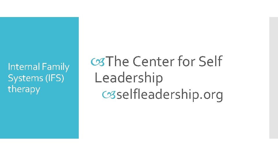 Internal Family Systems (IFS) therapy The Center for Self Leadership selfleadership. org 