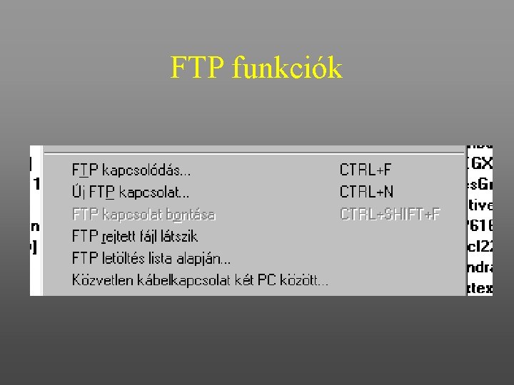 FTP funkciók 