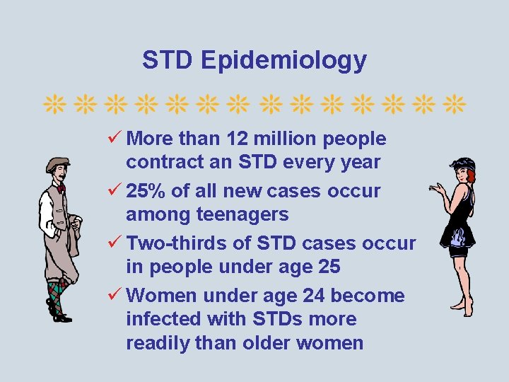 STD Epidemiology ü More than 12 million people contract an STD every year ü