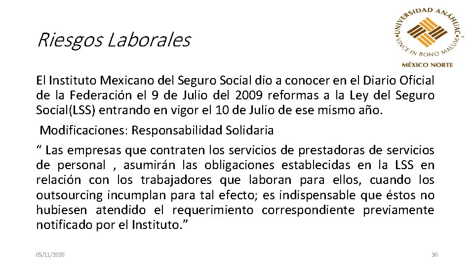 Riesgos Laborales El Instituto Mexicano del Seguro Social dio a conocer en el Diario