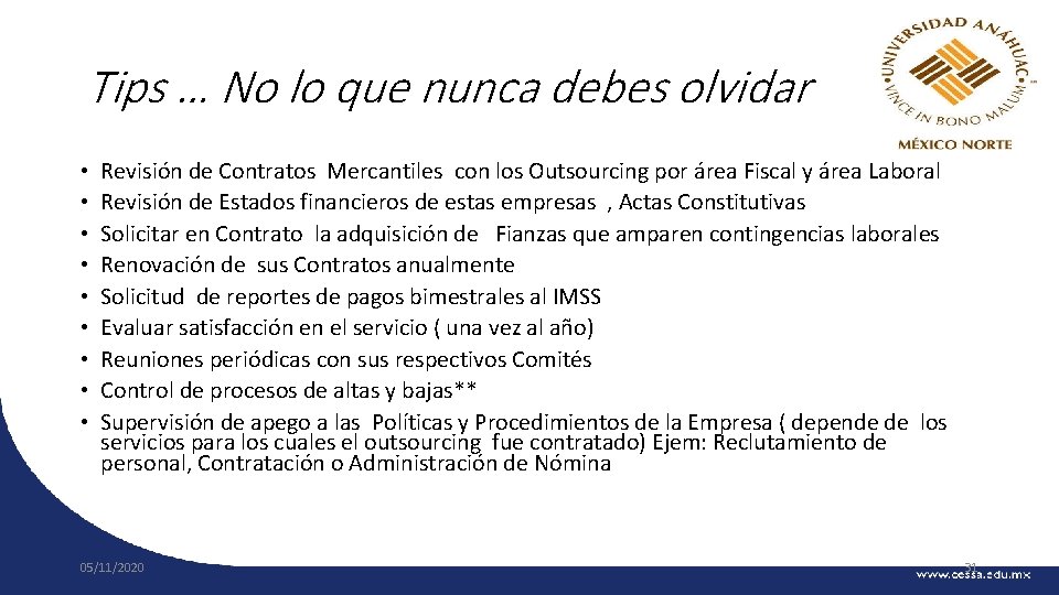 Tips … No lo que nunca debes olvidar • • • Revisión de Contratos