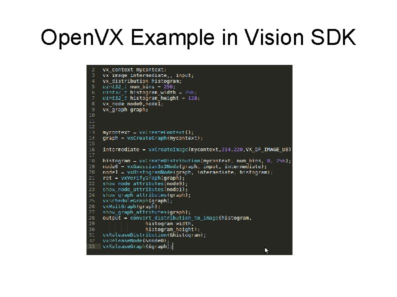 Open. VX Example in Vision SDK 