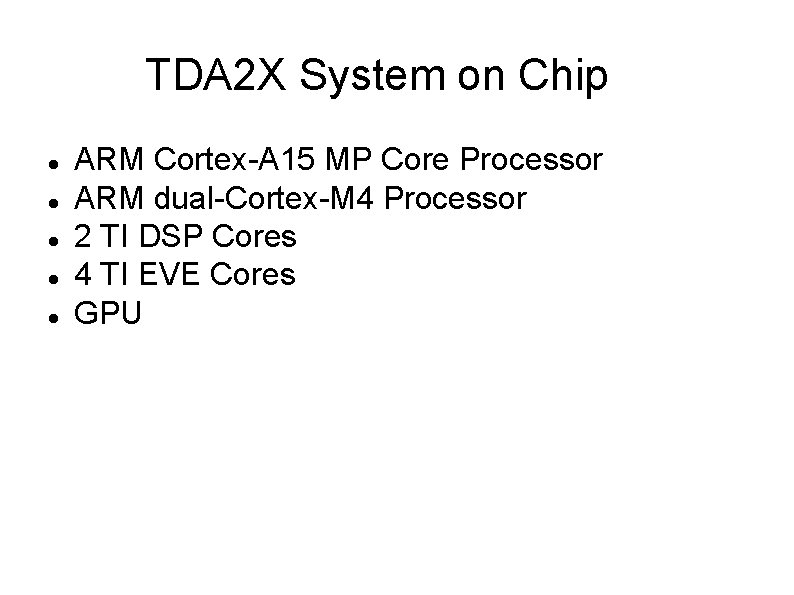 TDA 2 X System on Chip ARM Cortex-A 15 MP Core Processor ARM dual-Cortex-M