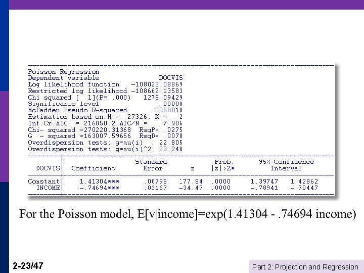 2 -23/47 Part 2: Projection and Regression 