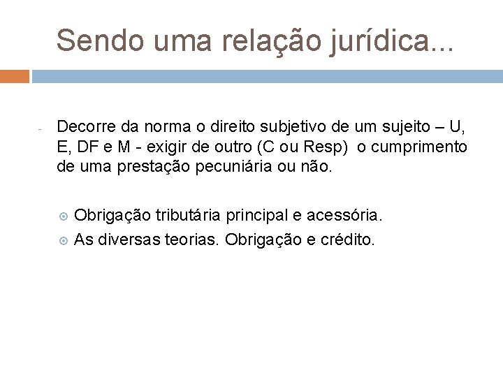 Sendo uma relação jurídica. . . - Decorre da norma o direito subjetivo de