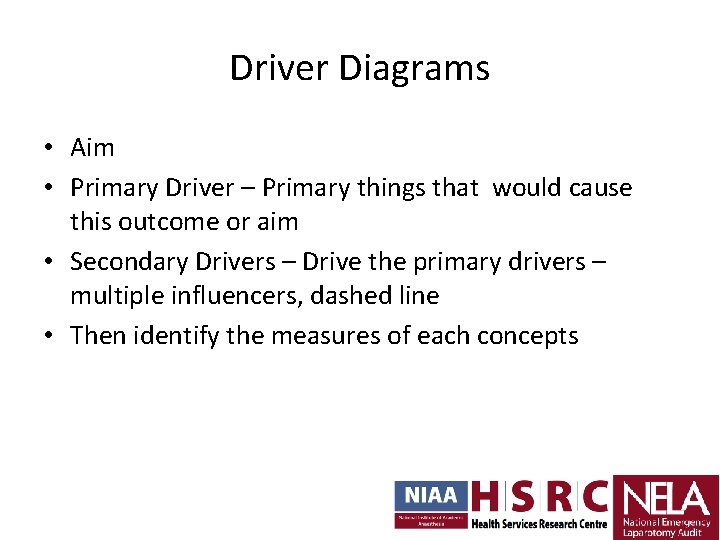 Driver Diagrams • Aim • Primary Driver – Primary things that would cause this Driver Diagrams • Aim • Primary Driver – Primary things that would cause this