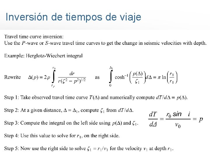 Inversión de tiempos de viaje 