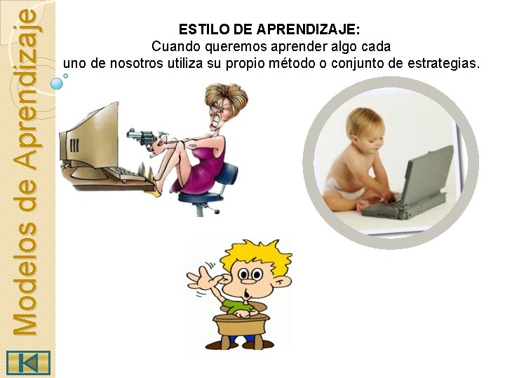 Modelos de Aprendizaje ESTILO DE APRENDIZAJE: Cuando queremos aprender algo cada uno de nosotros