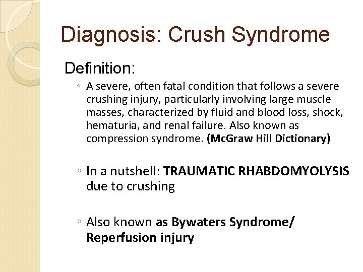 Syndrom crush What is