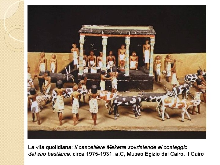 La vita quotidiana: Il cancelliere Meketre sovrintende al conteggio del suo bestiame, circa 1975
