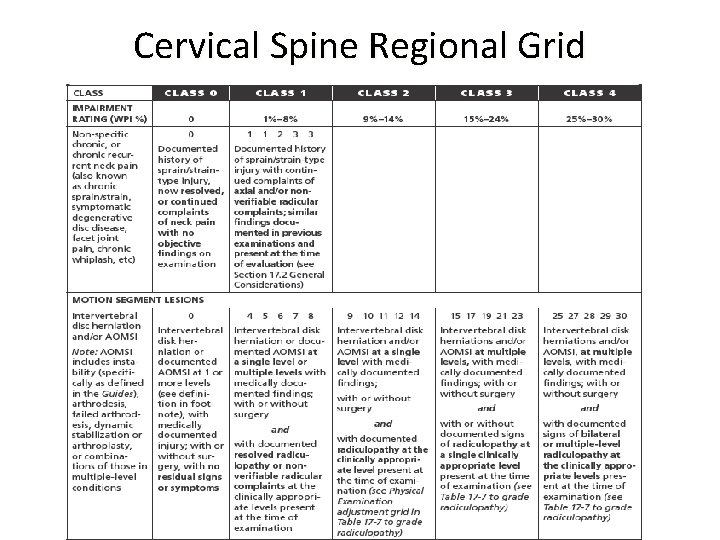 Cervical Spine Regional Grid 