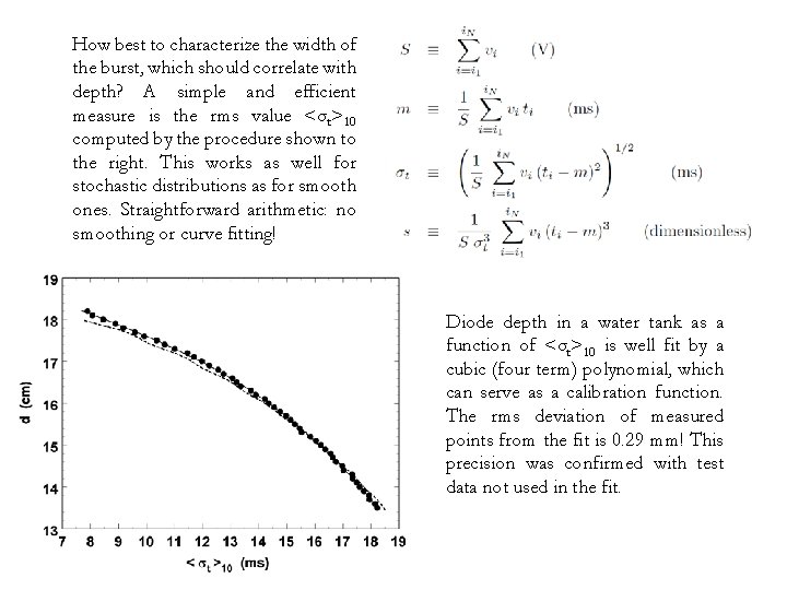 How best to characterize the width of the burst, which should correlate with depth? How best to characterize the width of the burst, which should correlate with depth?