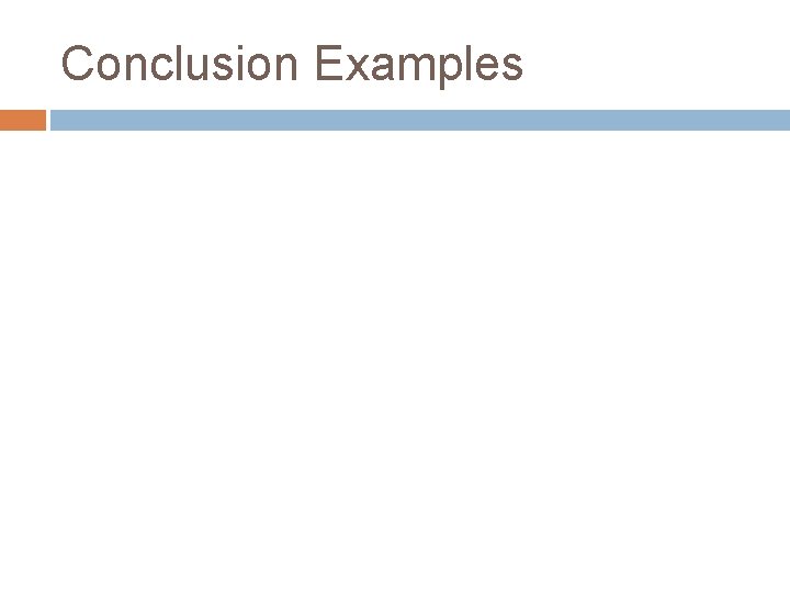 Conclusion Examples 
