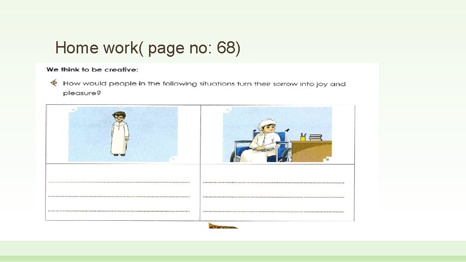 Home work( page no: 68) 