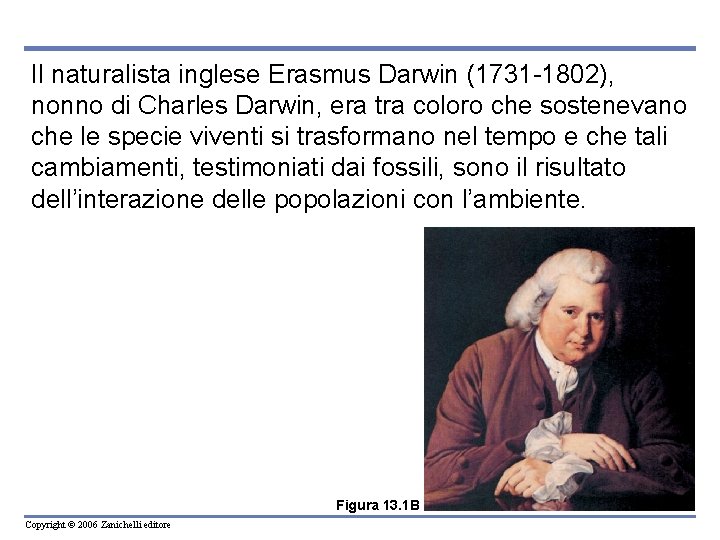 Il naturalista inglese Erasmus Darwin (1731 -1802), nonno di Charles Darwin, era tra coloro