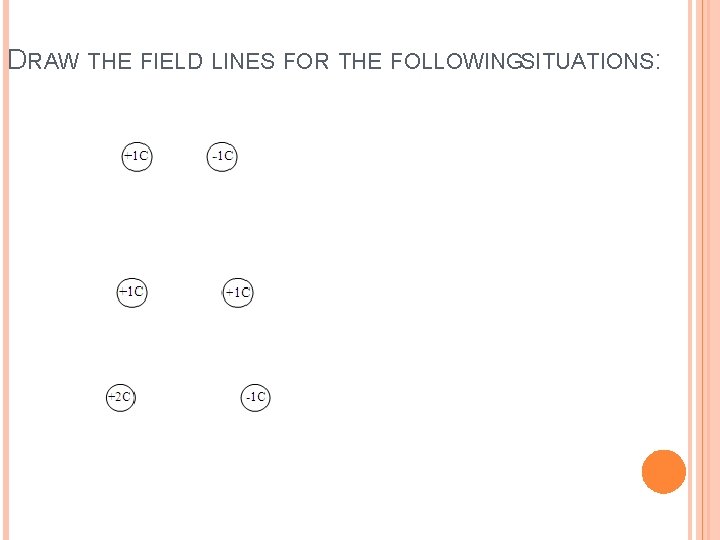 DRAW THE FIELD LINES FOR THE FOLLOWINGSITUATIONS: 