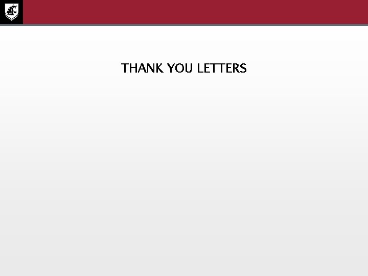 THANK YOU LETTERS 