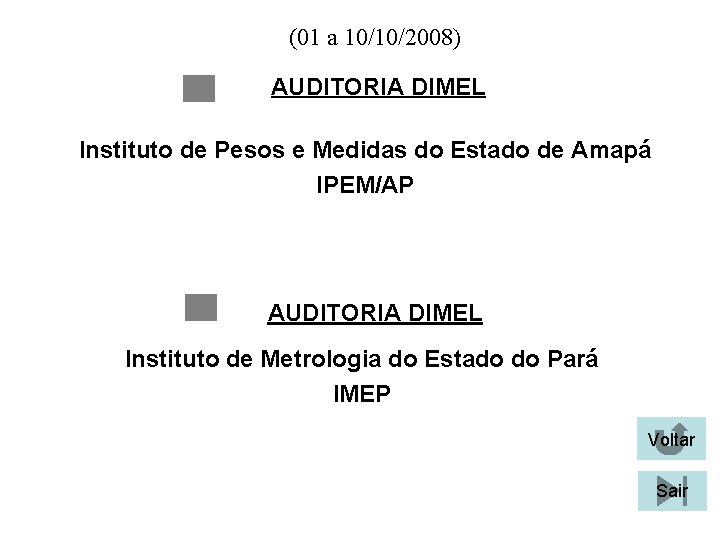 (01 a 10/10/2008) AUDITORIA DIMEL Instituto de Pesos e Medidas do Estado de Amapá