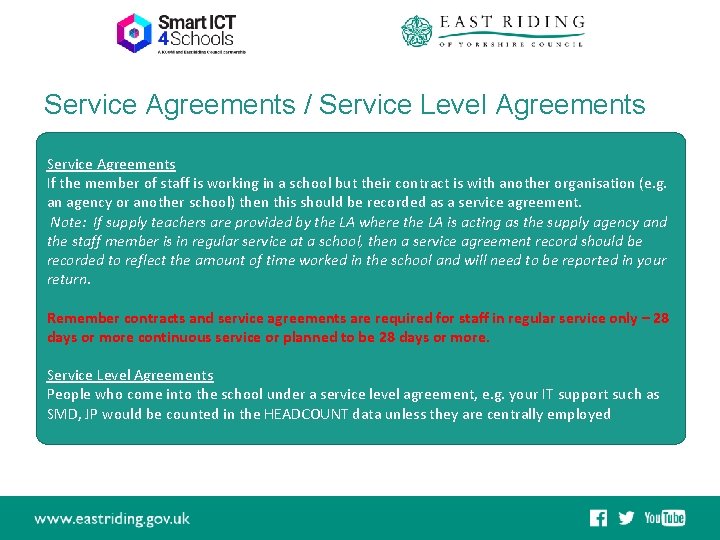 Service Agreements / Service Level Agreements Service Agreements If the member of staff is