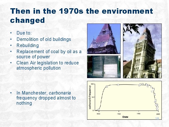 Then in the 1970 s the environment changed • • Due to: Demolition of