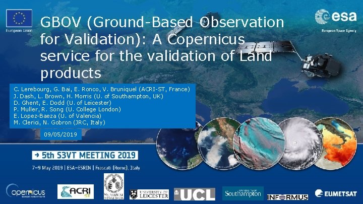 GBOV (Ground-Based Observation for Validation): A Copernicus service for the validation of Land products