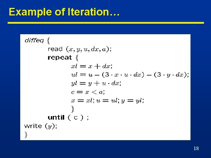 Example of Iteration… 18 