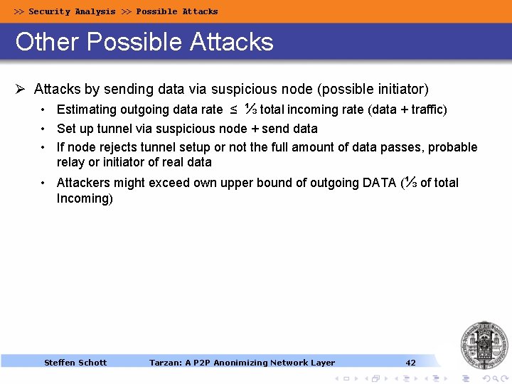 >> Security Analysis >> Possible Attacks Other Possible Attacks Ø Attacks by sending data >> Security Analysis >> Possible Attacks Other Possible Attacks Ø Attacks by sending data