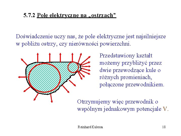 5. 7. 2 Pole elektryczne na „ostrzach” Doświadczenie uczy nas, że pole elektryczne jest