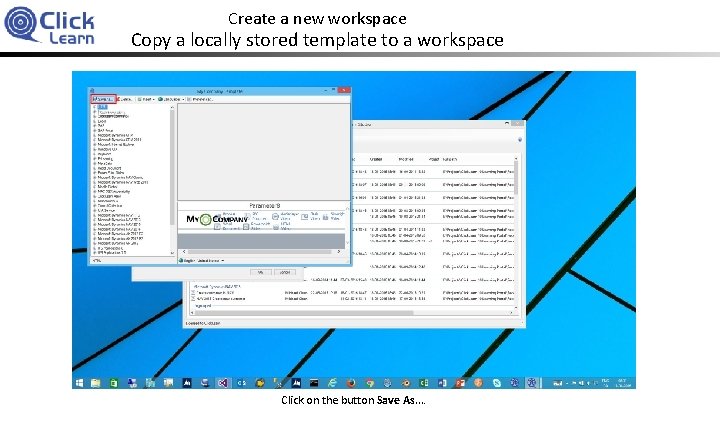 Create a new workspace Copy a locally stored template to a workspace Click on