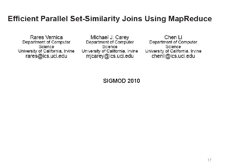 SIGMOD 2010 17 