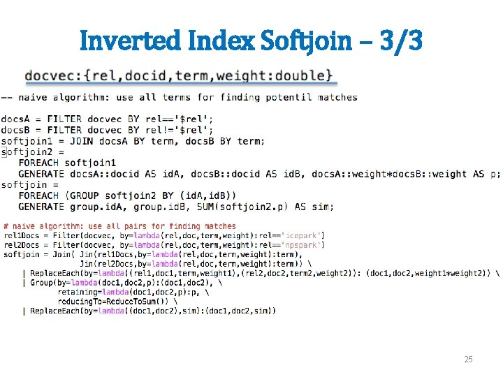 Inverted Index Softjoin – 3/3 25 